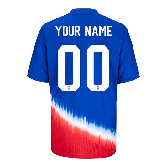 Youth Nike USMNT 2024 Personalized American Icon Away Match Jersey - Back View