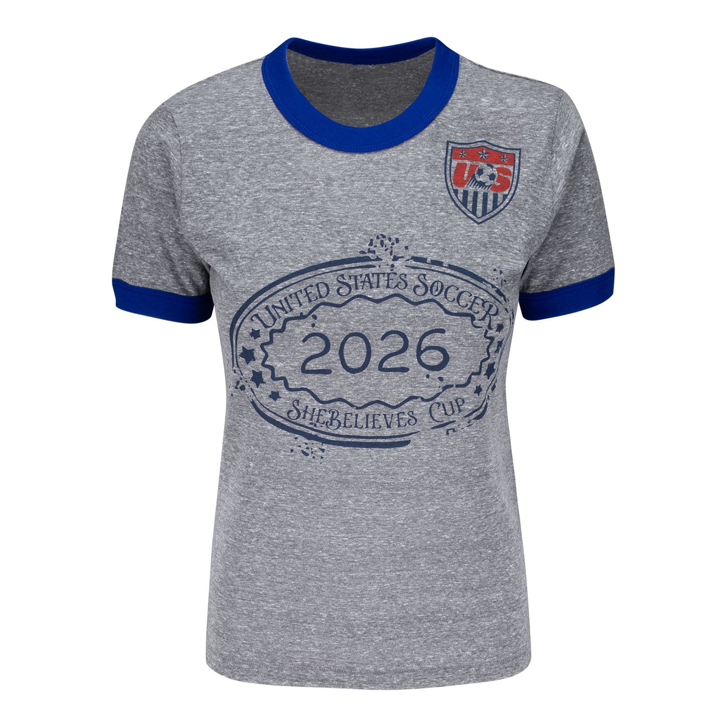 Ladies Deaddirt USWNT Gray Ringer T-Shirt