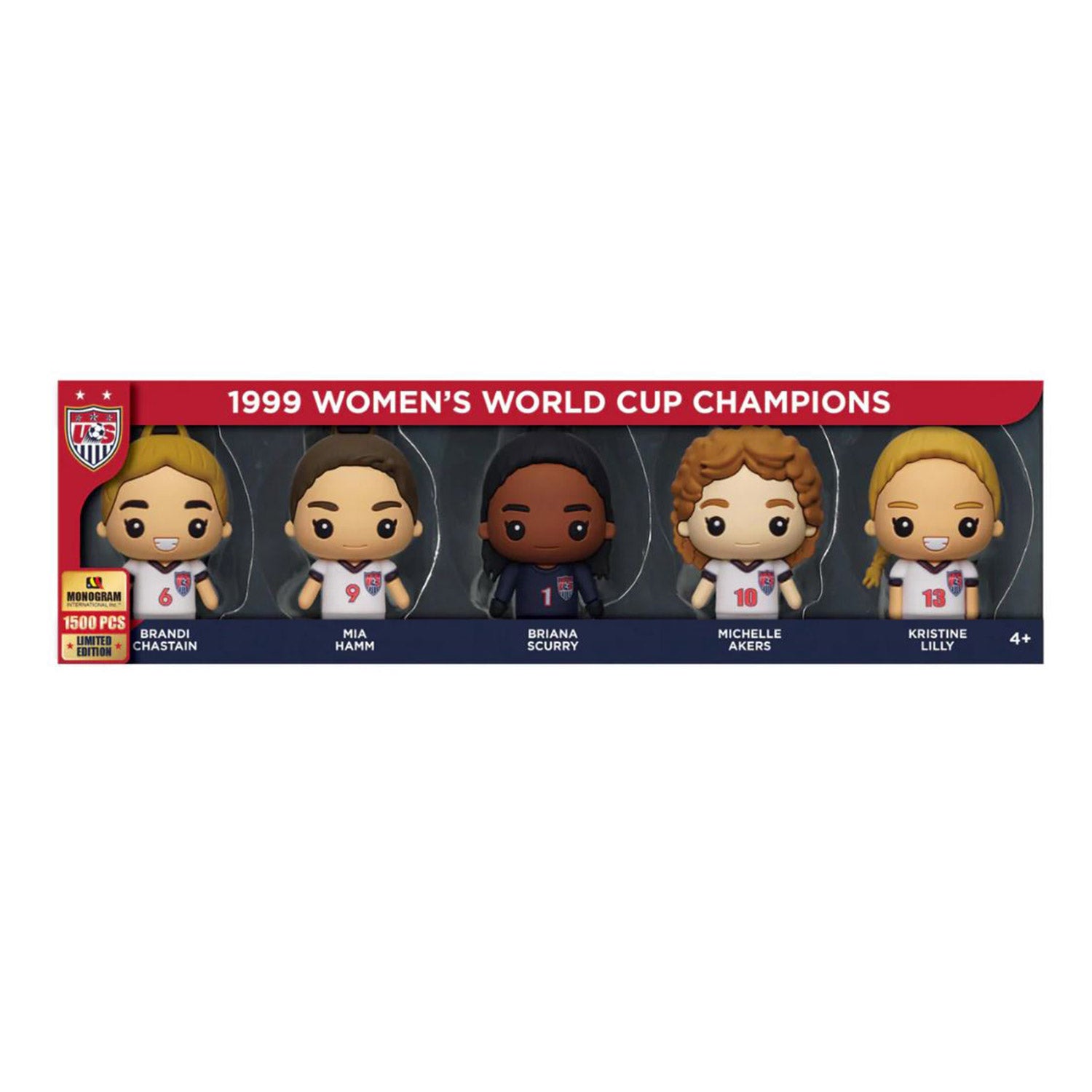 Monogram USWNT 99ers Figural Collector Bag Clip Set - Front View