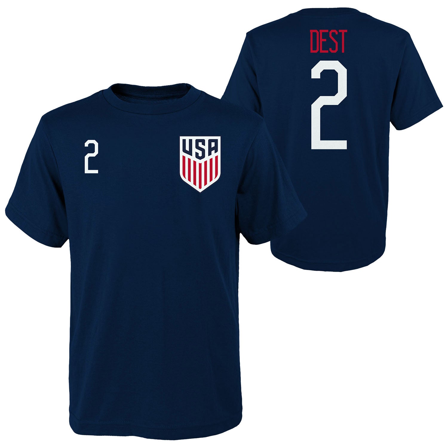 Youth Outerstuff USMNT Dest 2 Navy Tee - Combined View