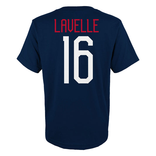 Men's Outerstuff US WNT Lavelle 16 Navy Tee - Back View