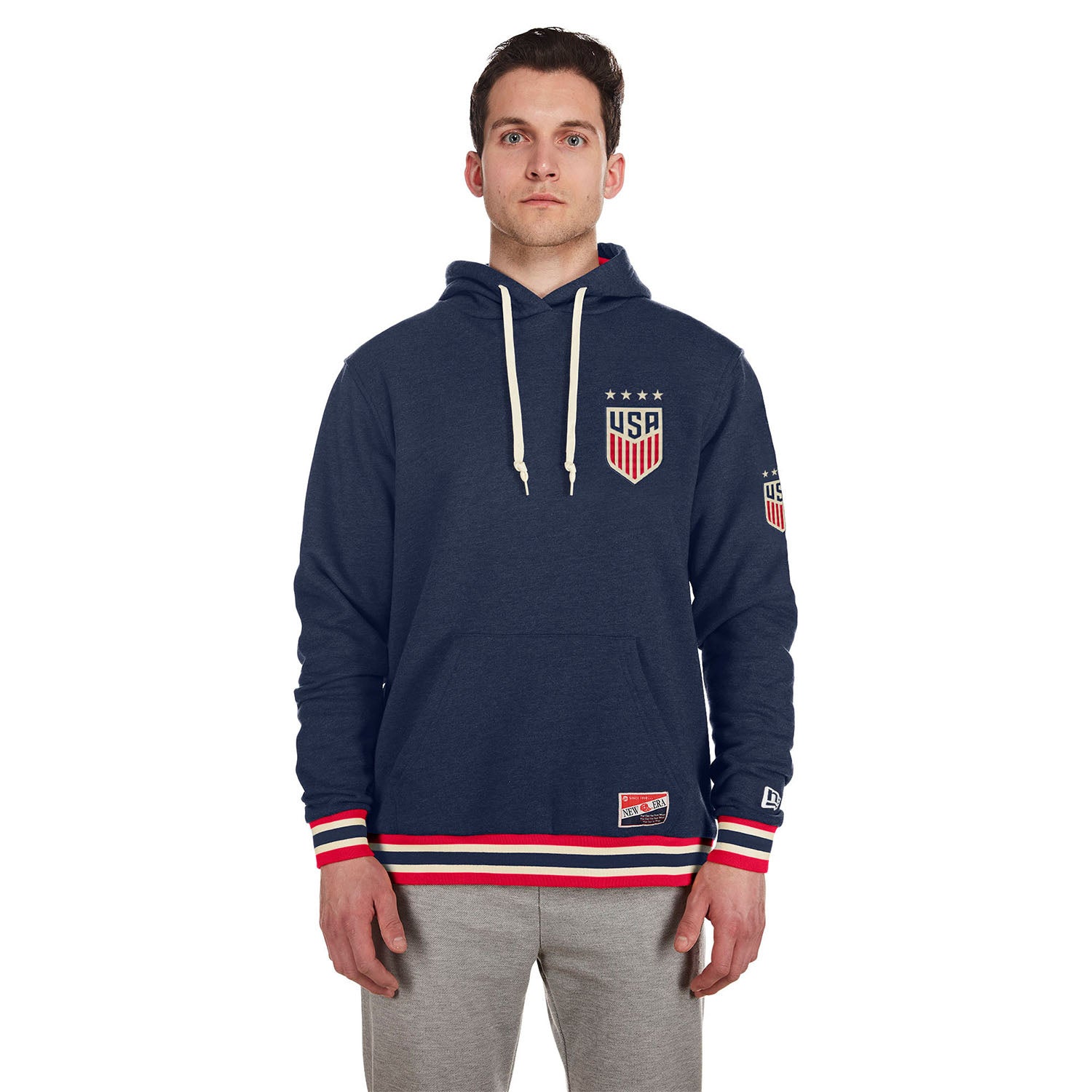 Men's New Era USWNT Embroidered Navy Hoodie - Front View