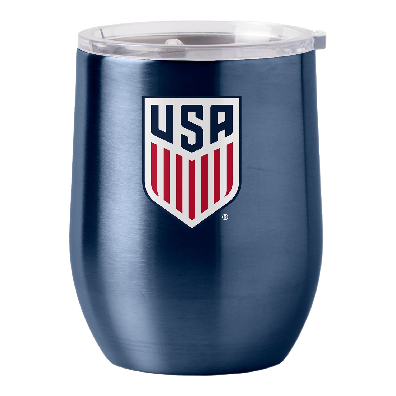 Logo USMNT 16 oz. Curved Satin Etch Navy Tumbler - Front View