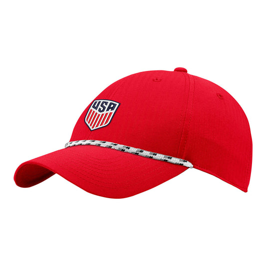 Women's Nike USA L91 Rope Hat in Red - Front/Side View