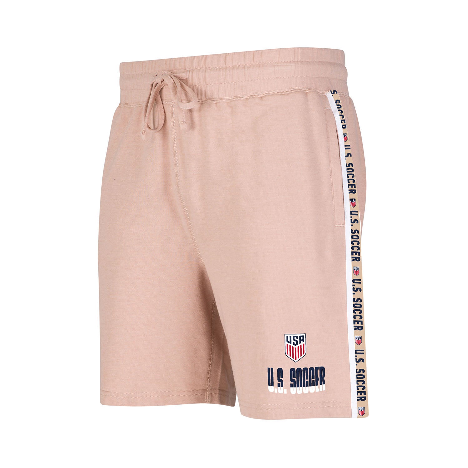 Men's Concepts Sports USA Team Stripe Tan Short - Front View