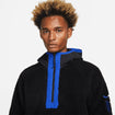 Men's Nike USA 1/2 Zip Hooded Fleece Pullover in Black - Front Close View