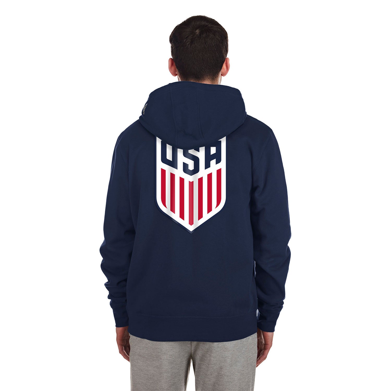 Men's New Era USMNT Property of USA 1776 Hoodie in Navy - Back View