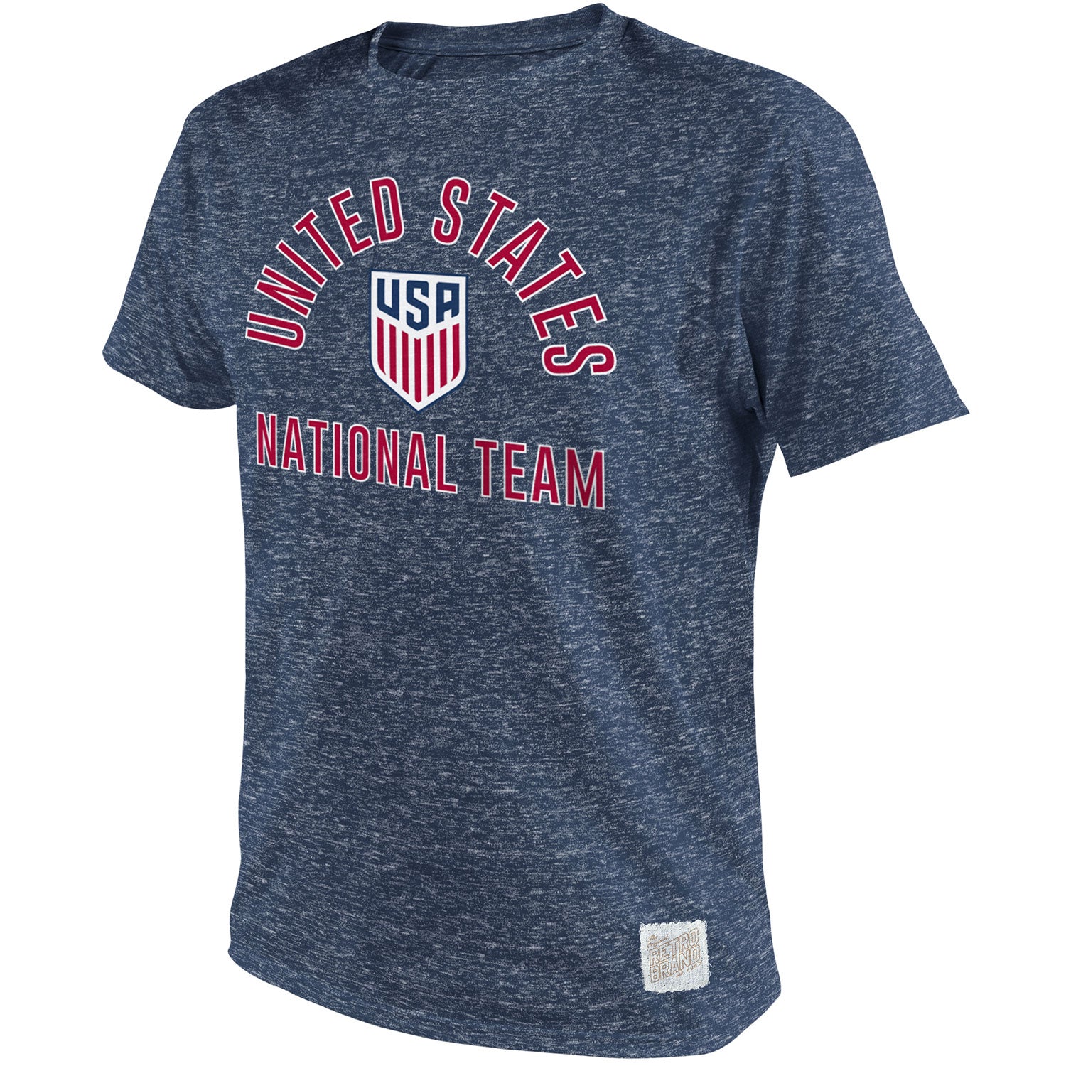 Men's Original Retro Brand U.S. National Team Navy Tri-Blend Tee - Front View