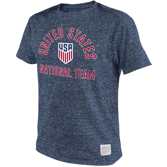 Men's Original Retro Brand U.S. National Team Navy Tri-Blend Tee - Front View