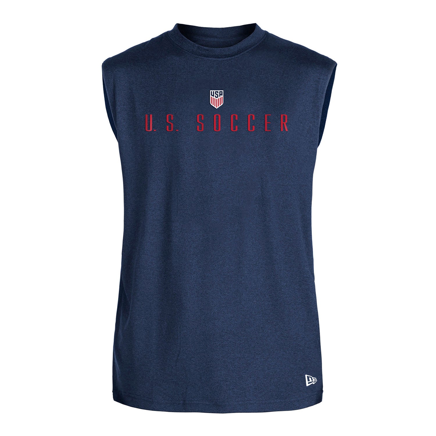 Men's New Era USMNT Active Sleeveless Tank Top in Navy - Front View