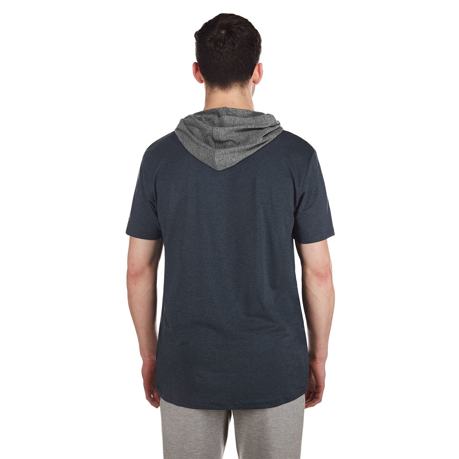 Men's New Era USMNT Active Short Sleeve Hoodie in Navy - Back View