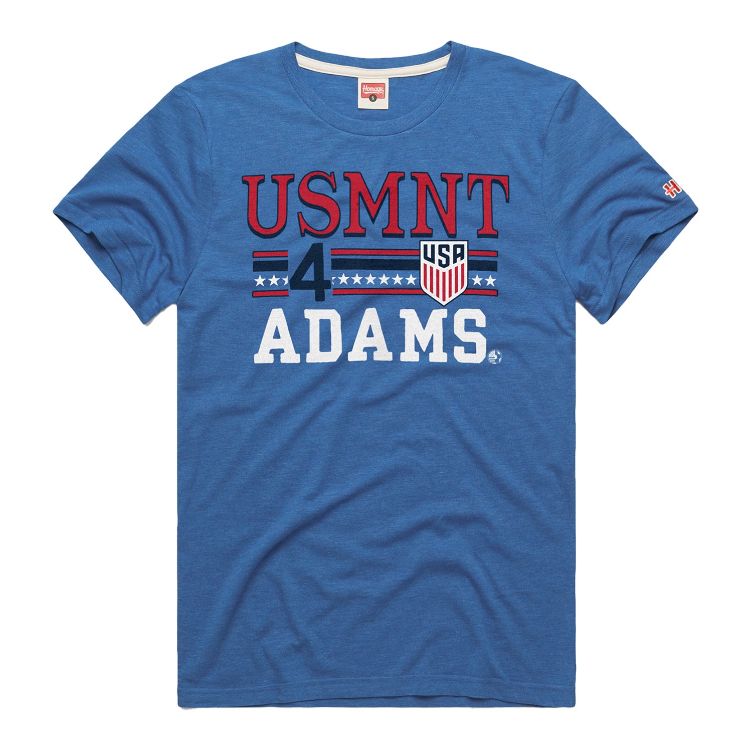 Men's Homage USMNT Adams 4 Blue Tee - Front View