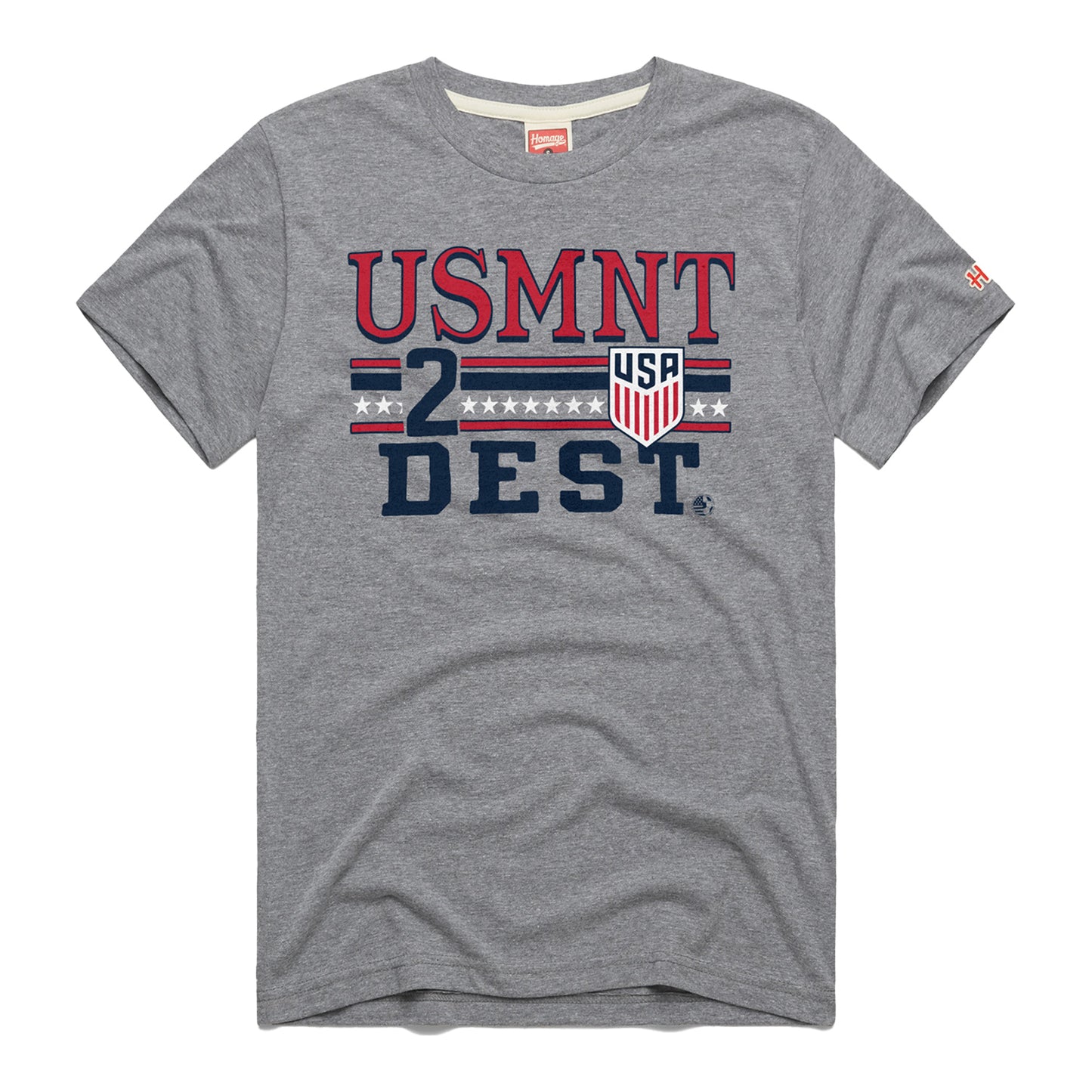 Men's Homage USMNT Dest 2 Grey Tee - Front View