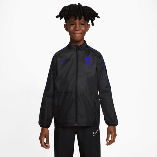 Youth Nike USA Repel Academy AWF Black Jacket - Front View