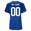 Women's Nike USMNT 2023 Personalized Away Match Jersey in Blue - Back View