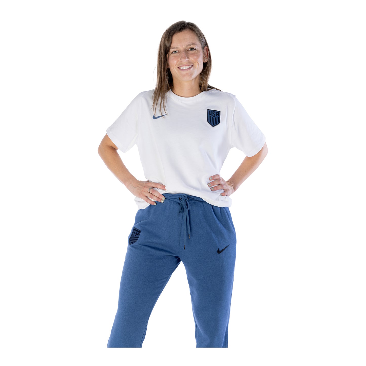 Women's Nike USA Travel White Tee - Front View