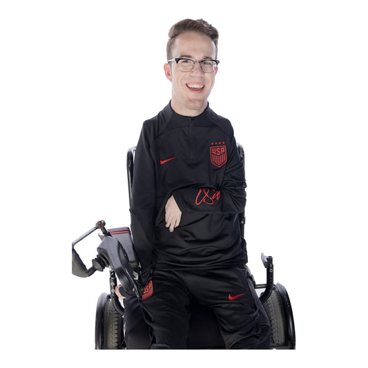 Men's Nike USWNT Strike 1/4 Zip Black Drill Top - Front View