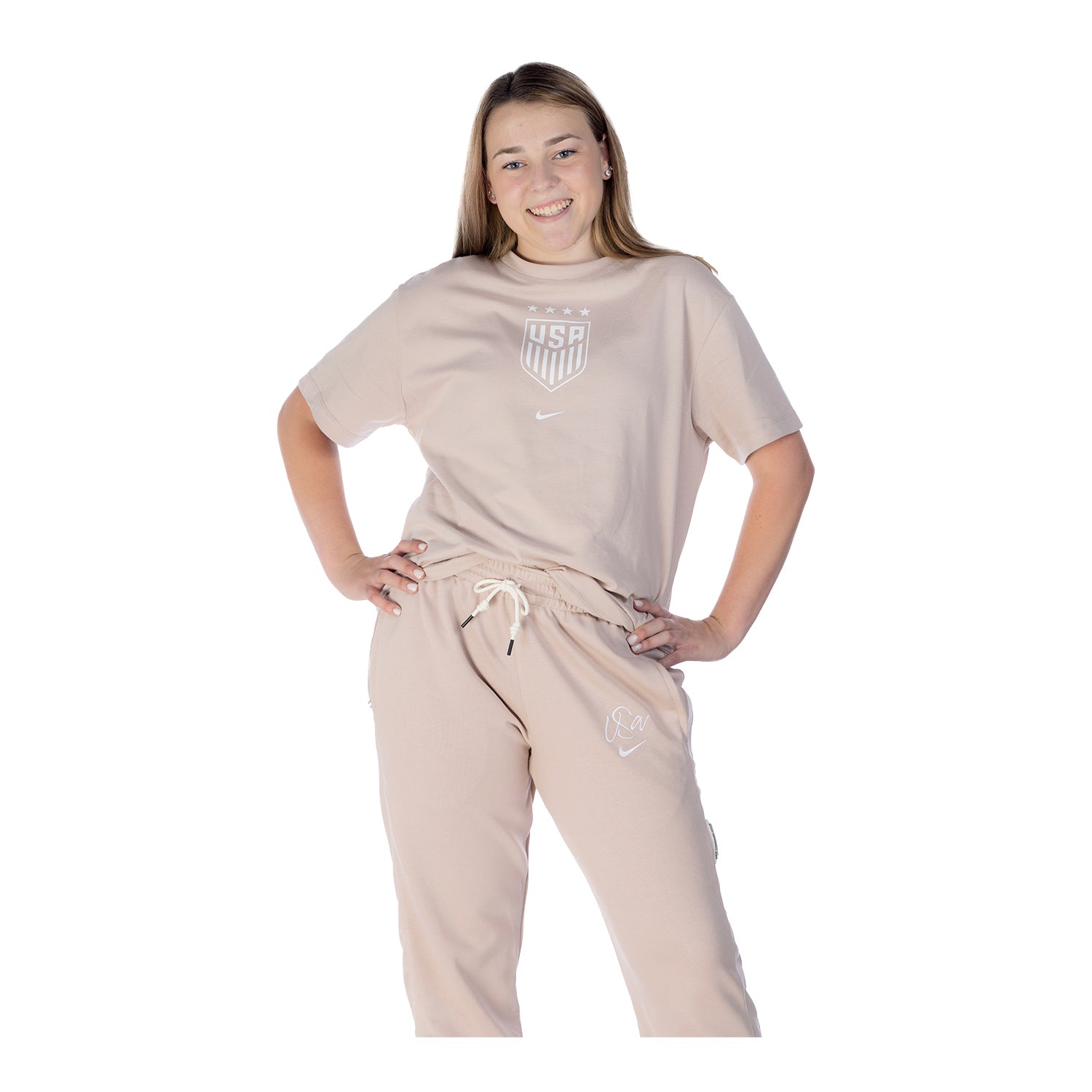 Women's Nike USWNT Crest Stone Tee - Front View