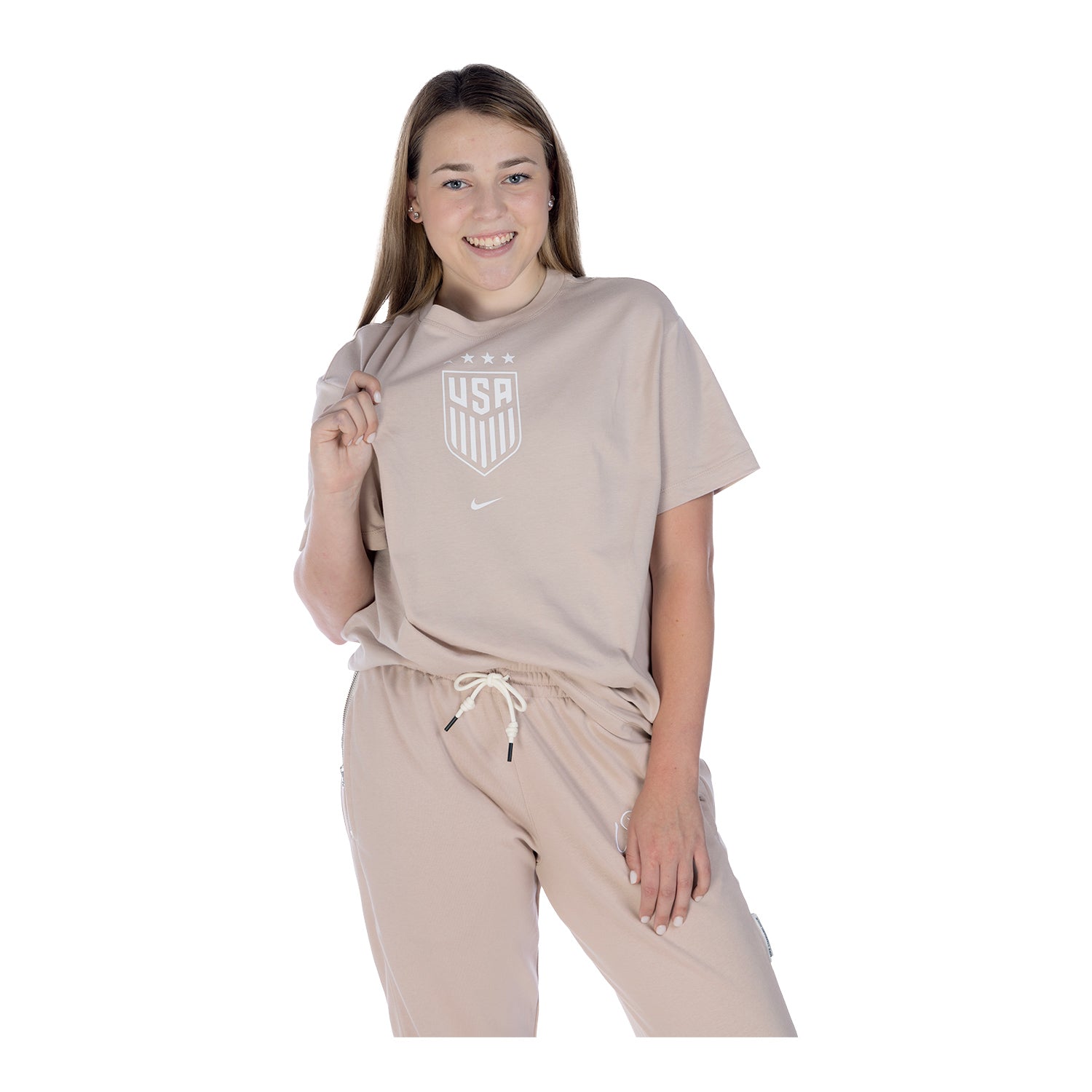 Women's Nike USWNT Crest Stone Tee - Front View