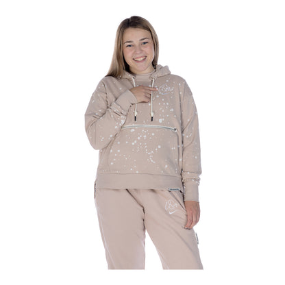 Women's Nike USA Terry Splatter Script Stone Hoodie - Front View
