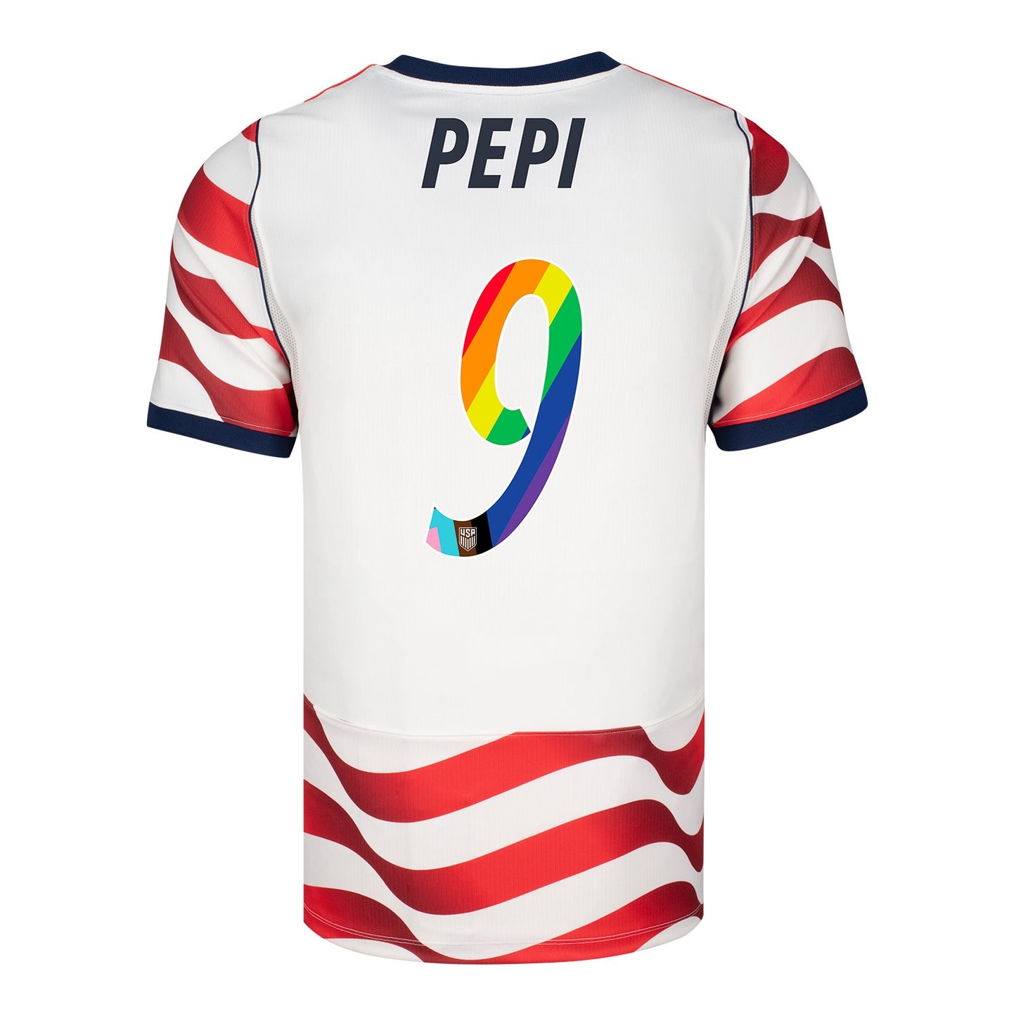 Men's Nike USMNT 2026 Ricardo Pepi Pride Home Replica Jersey - Stripes