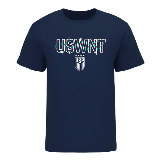 Unisex USWNT Holiday Snowy Lights Navy Tee