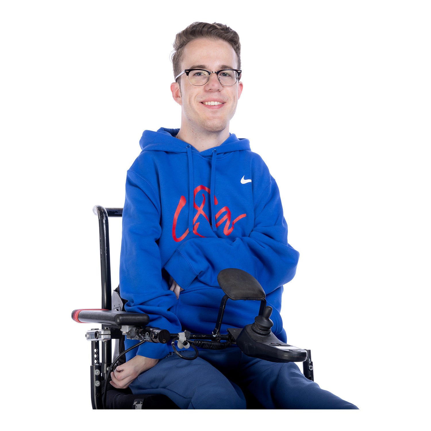 Men's Nike USWNT Script Royal Hoodie - Front View