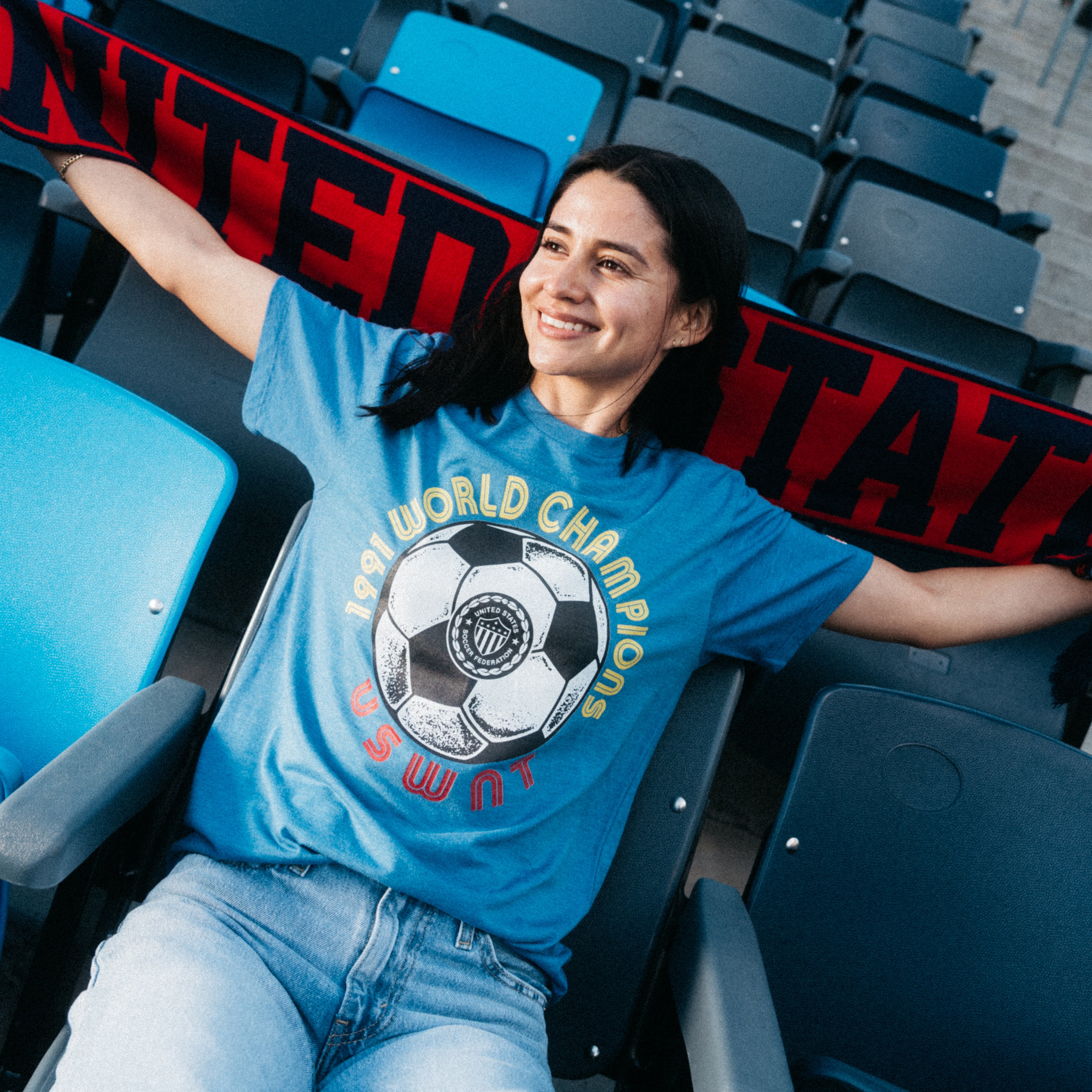 Unisex Homage USWNT Retro 1991 World Champions Blue Tee