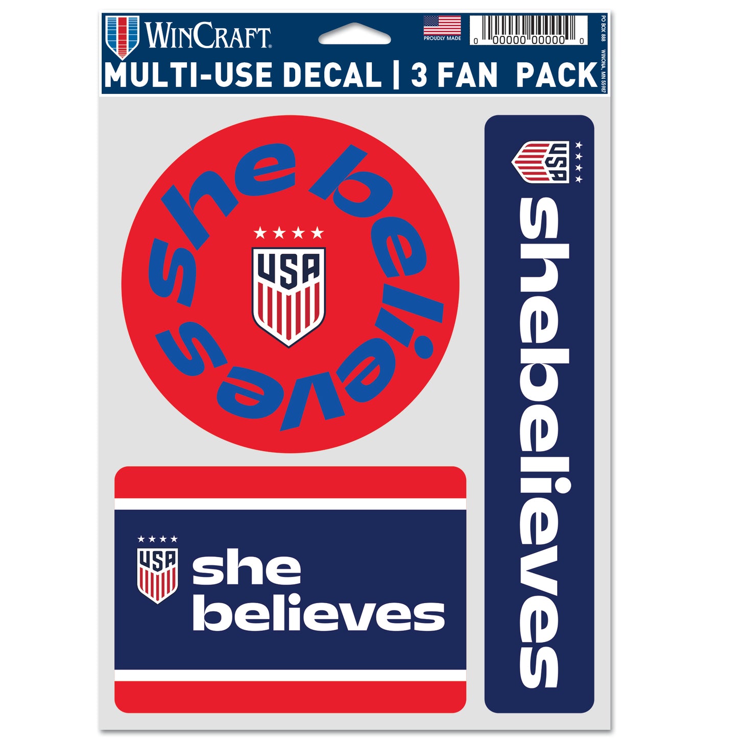 WinCraft USWNT SheBelieves 3-Pack Stickers