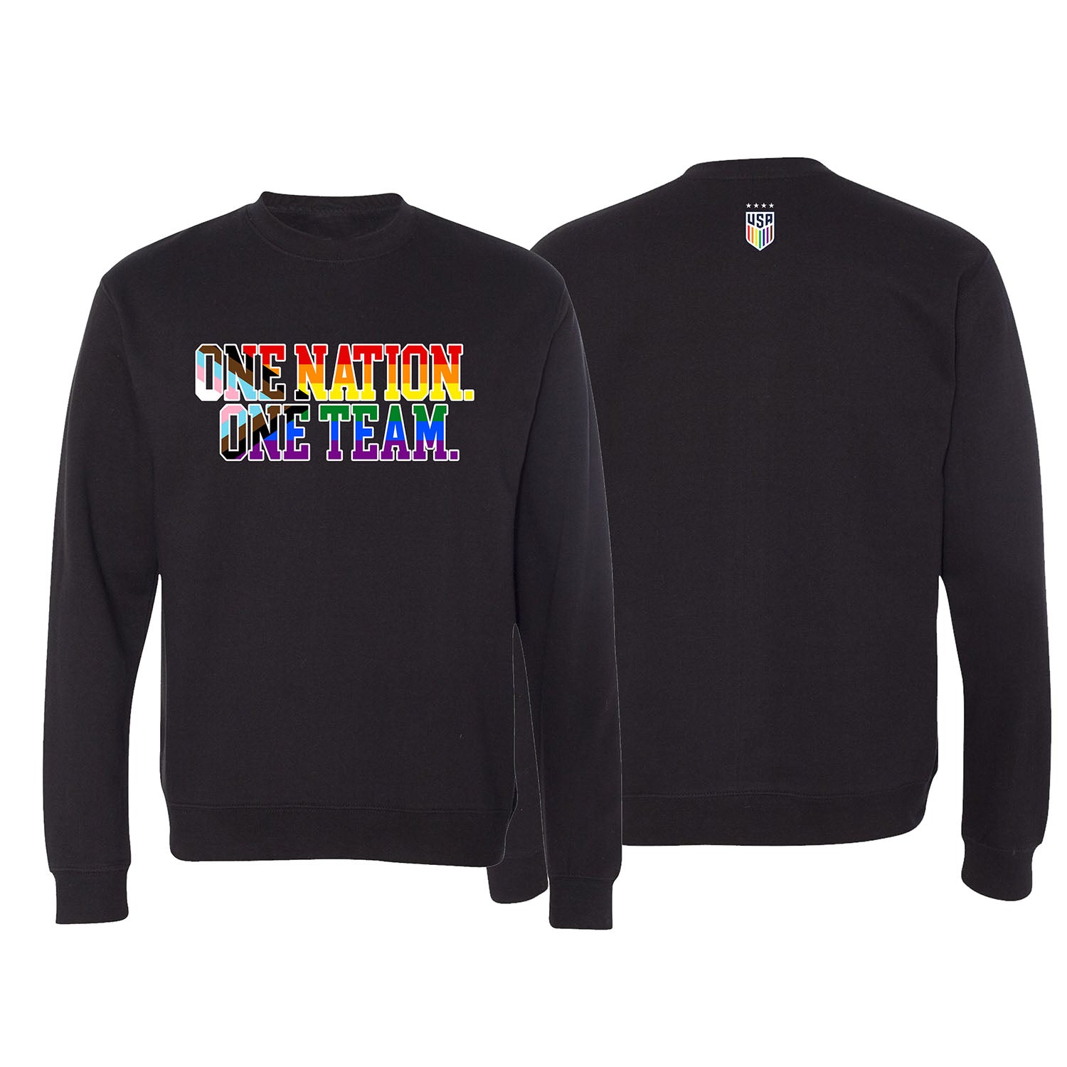 Unisex USWNT 2023 Pride Black Crewneck - Front View