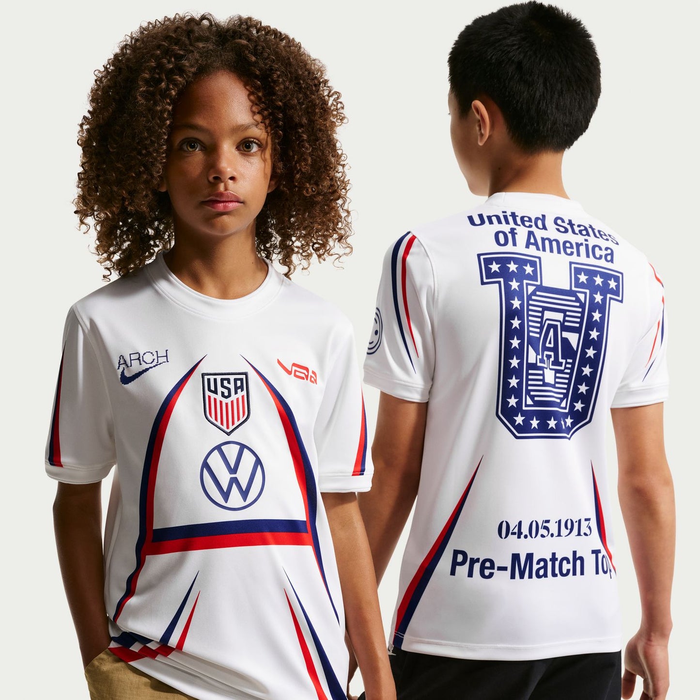 USA x V.A.A. Big Kids' Short-Sleeve Pre-Match Top