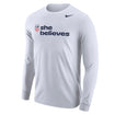 Men's Nike USWNT SheBelieves Stacked Core White Long Sleeve Tee