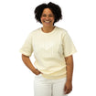 Unisex USA Statement Cream Tonal Tee - Front View on Model