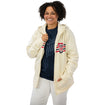 Unisex USA Status Cream Full-Zip Jacket - Unzipped Front View