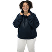 Unisex USA Statement Navy Tonal Hoodie - Front View on Model 