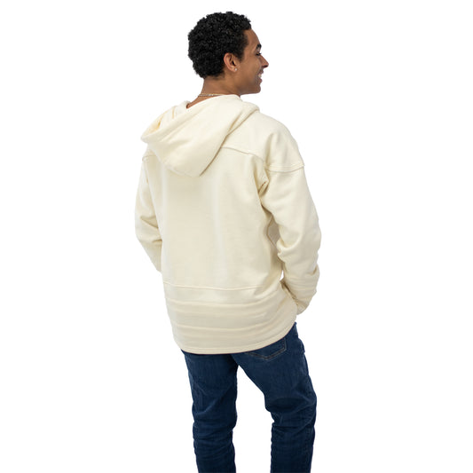 Unisex USA Ignite Cream Hockey Hoodie - Back View on Model