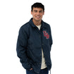 Unisex USA Roots Navy Coaches Jacket - Front View on Model