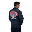 Unisex USA Roots Navy Coaches Jacket - Back View on Model