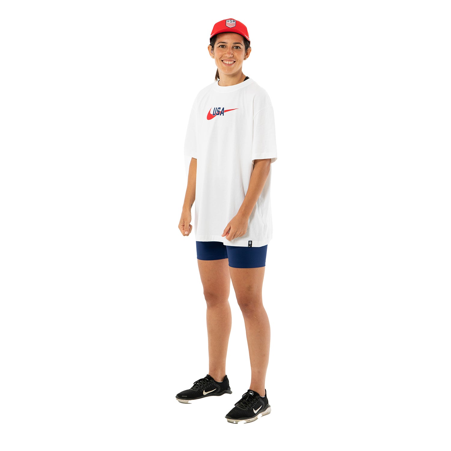 Women's Nike USA Swoosh White Tee - Front View