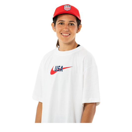 Women's Nike USA Swoosh White Tee - Front View