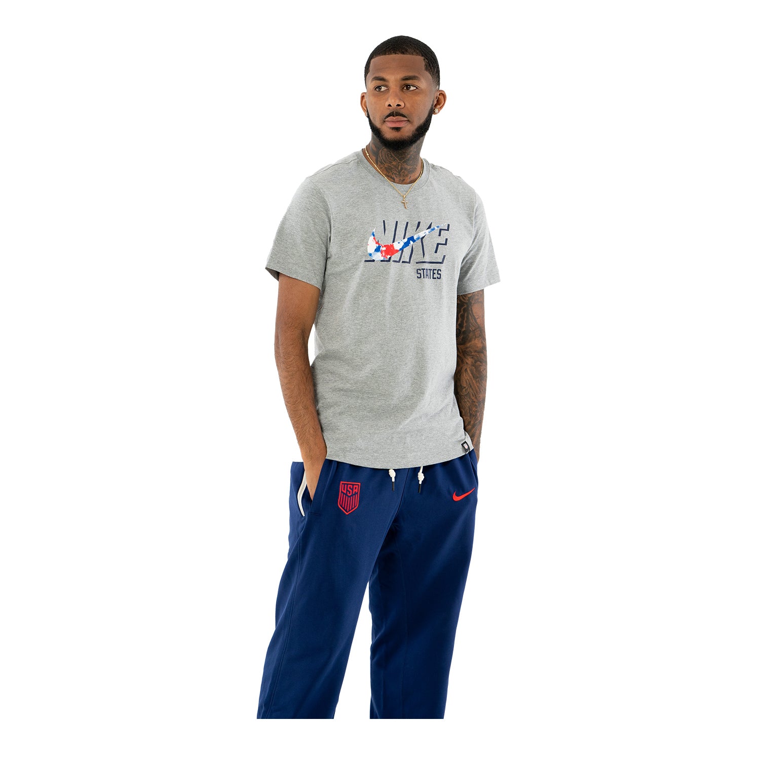 Men's Nike USA Swoosh Grey Tee - Front View