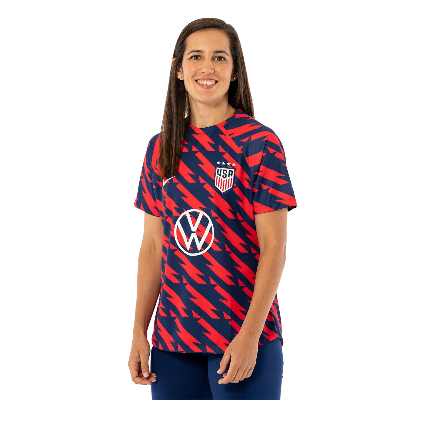 Women's Nike USWNT 2023 VW Pre-Match Red Top - Front View