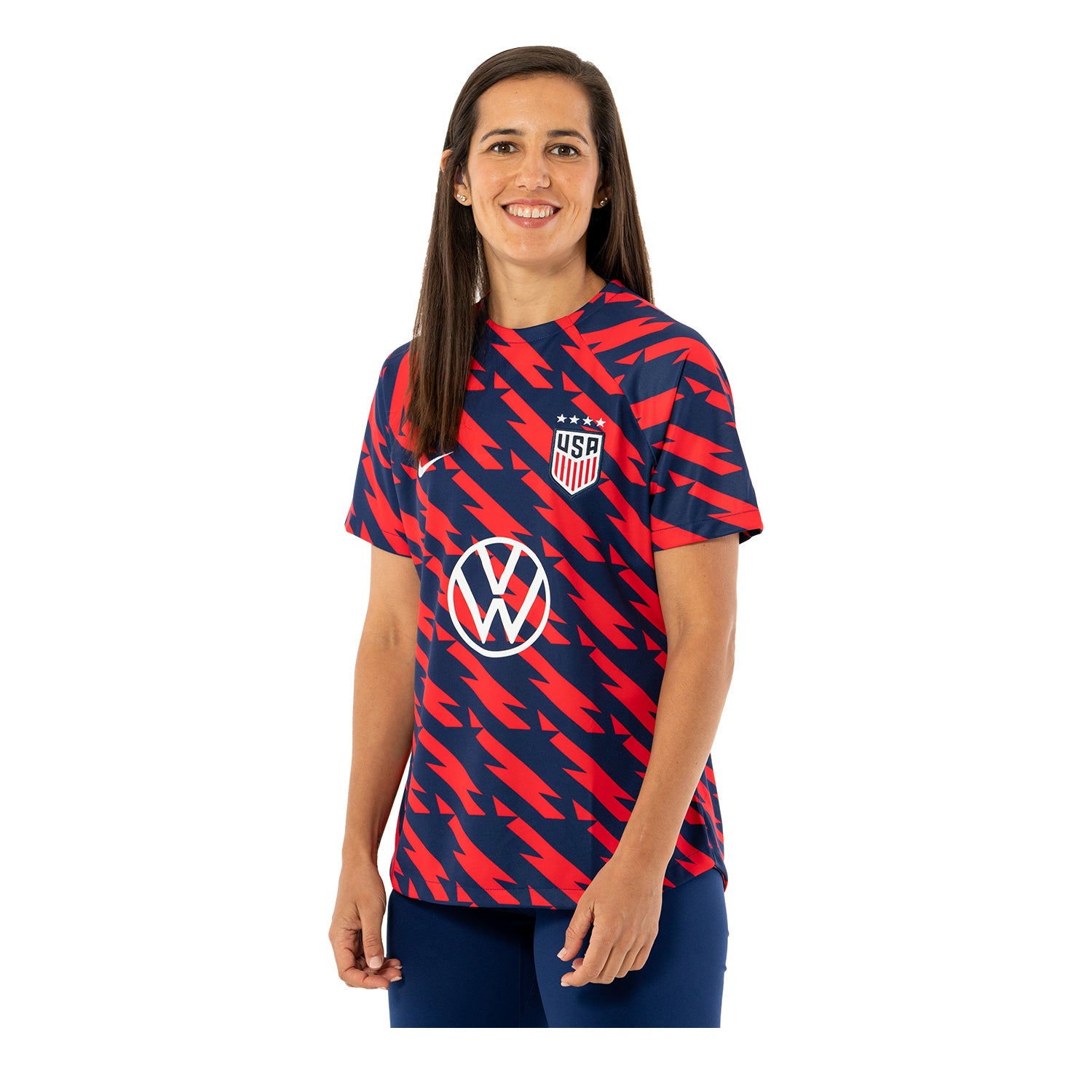 Women's Nike USWNT 2023 VW Pre-Match Red Top - Front View