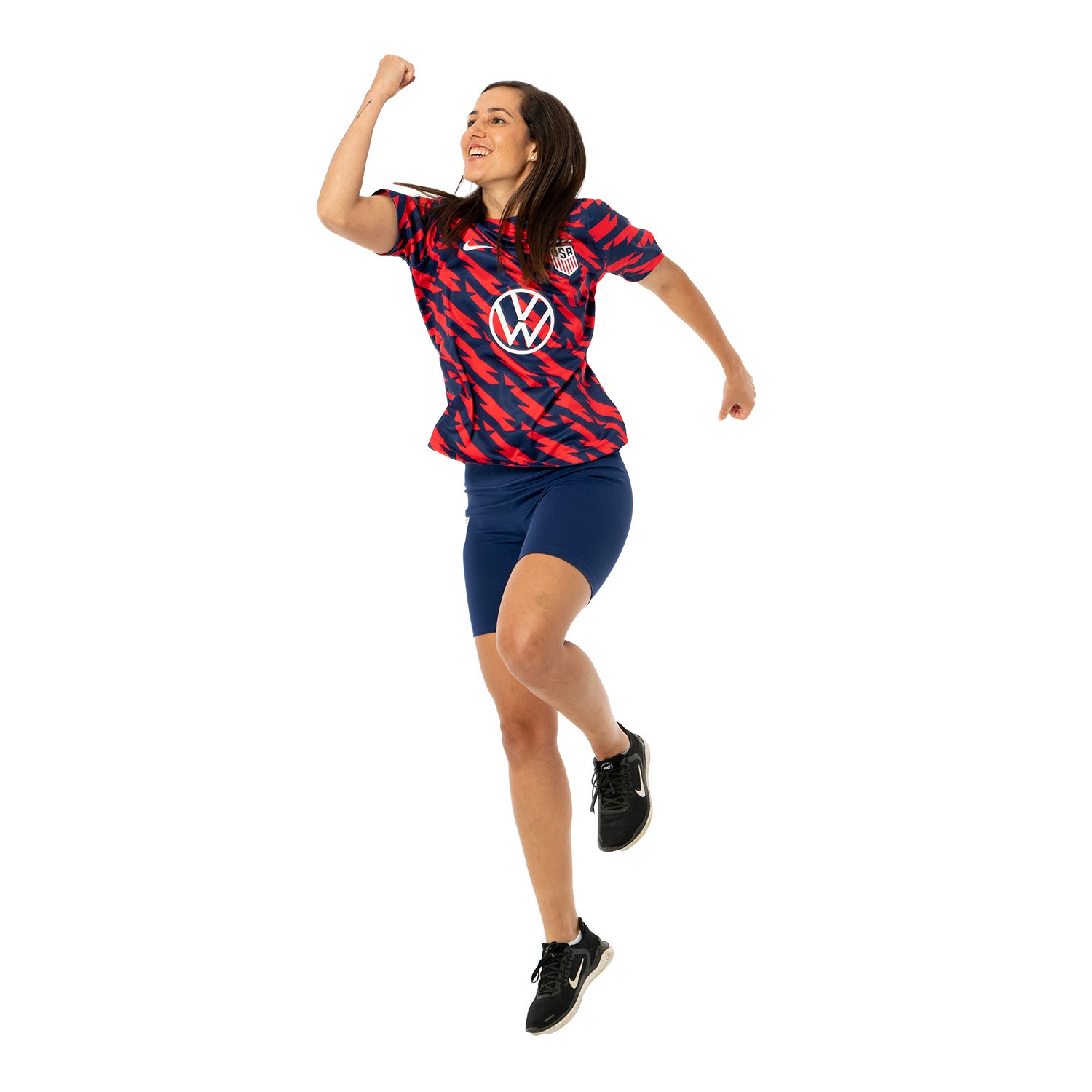 Women's Nike USWNT 2023 VW Pre-Match Red Top - Front View