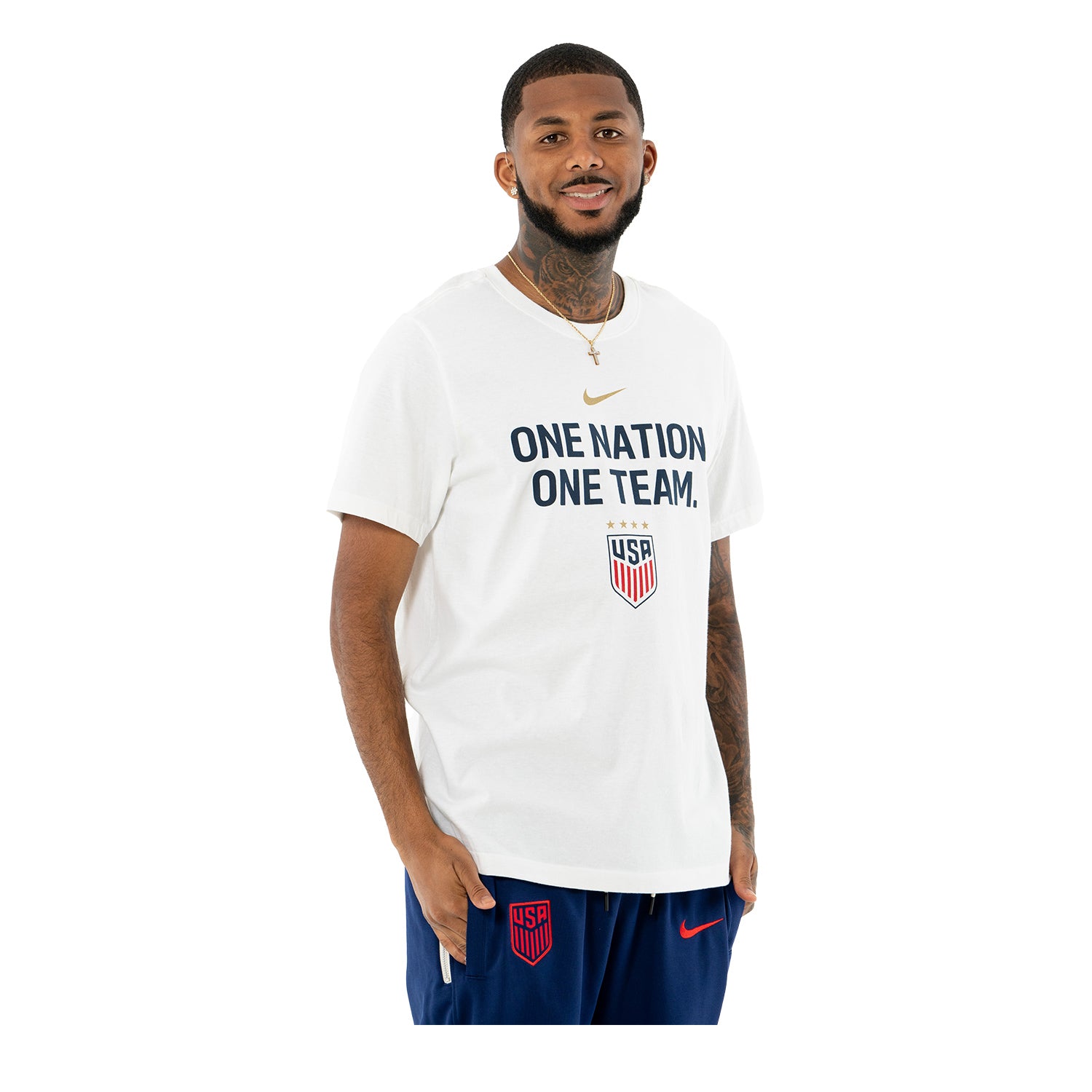 Men's Nike USWNT One Nation One Team White Tee - Front View