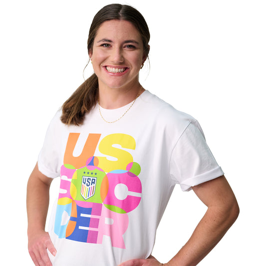 Unisex USWNT United Pride White Tee - Kate Weisner