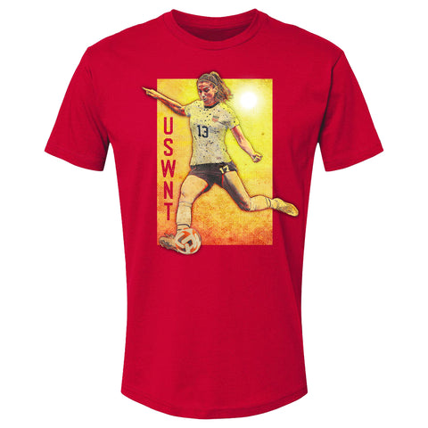Men's USWNT Alex Morgan Action Red Tee - Front View