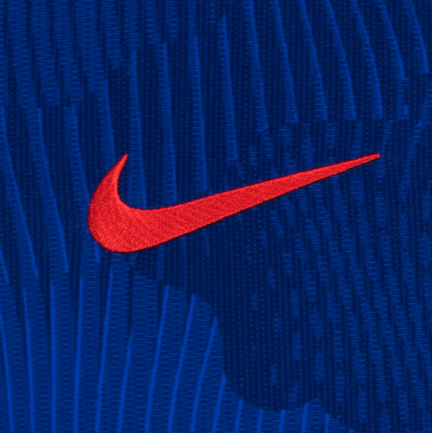 Women's Nike USMNT 2023 Personalized Away Match Jersey in Blue - Nike Logo View
