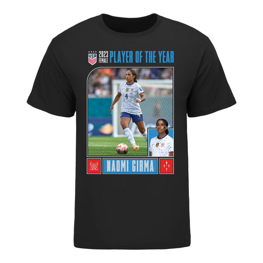Unisex USWNT 2023 Girma Player of the Year Black Tee - Front View