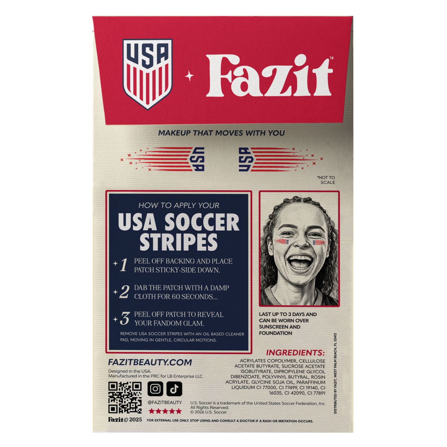 U.S. Soccer Stripes Fazit Makeup Patches